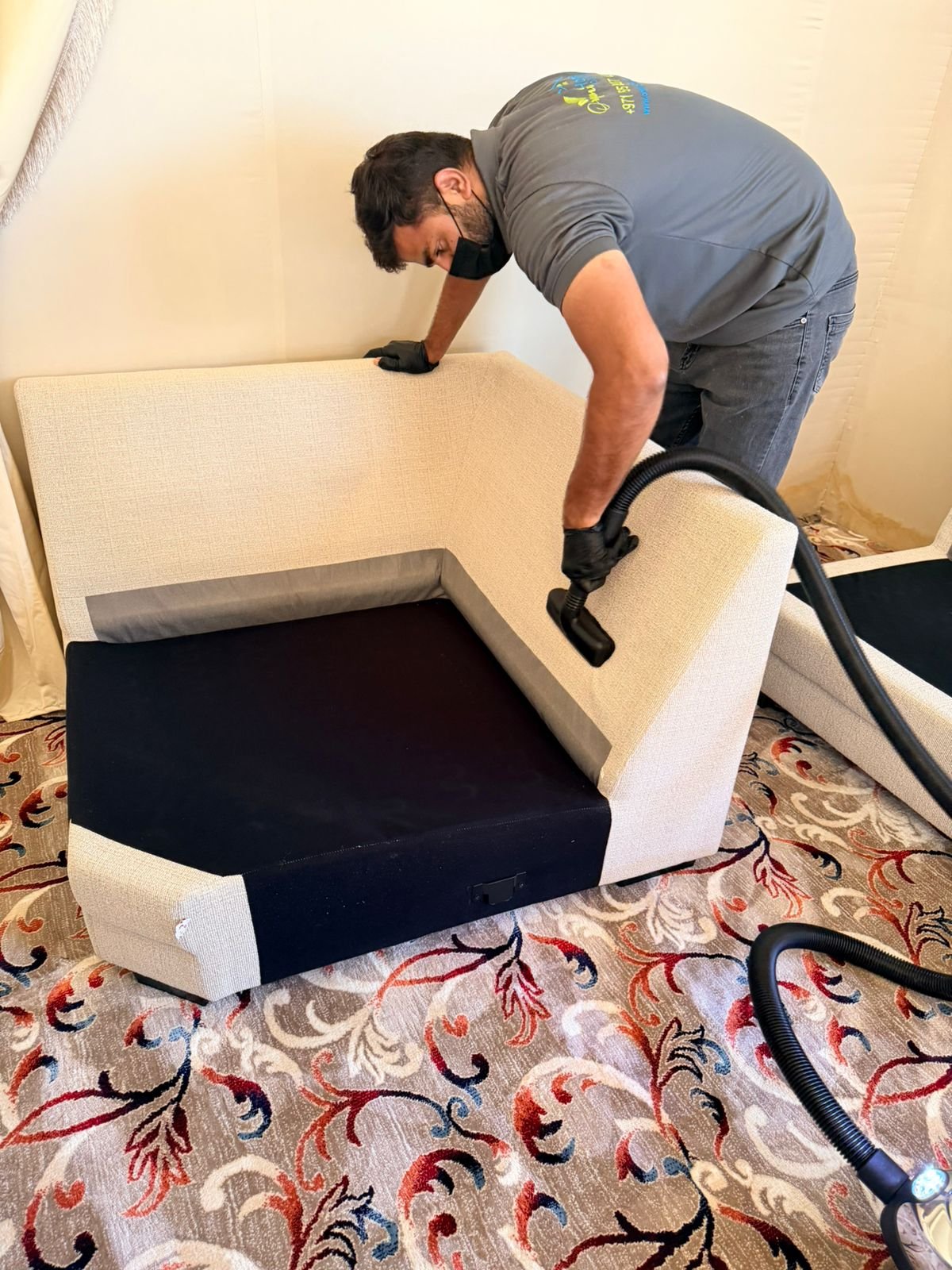 White Sofa and Chair Cleaning Abu Dhabi - Al Reef Villa Upholstery Restoration